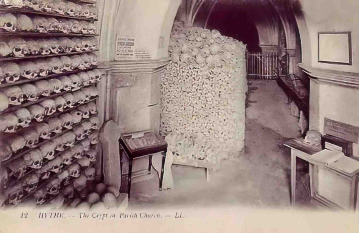 Kent Hythe Parish Church Crypt 1910s Vintage A4 Photo Print