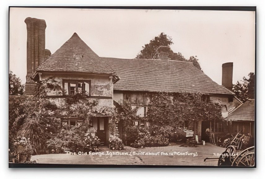 Kent Ightham The Old Forge & Large House Built 18th Cent Vintage A4 Photo Print
