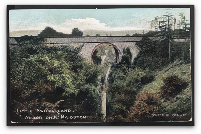 Kent Maidstone Allington Little Switzerland Bridge Over Valley Vintage A4 Photo Print