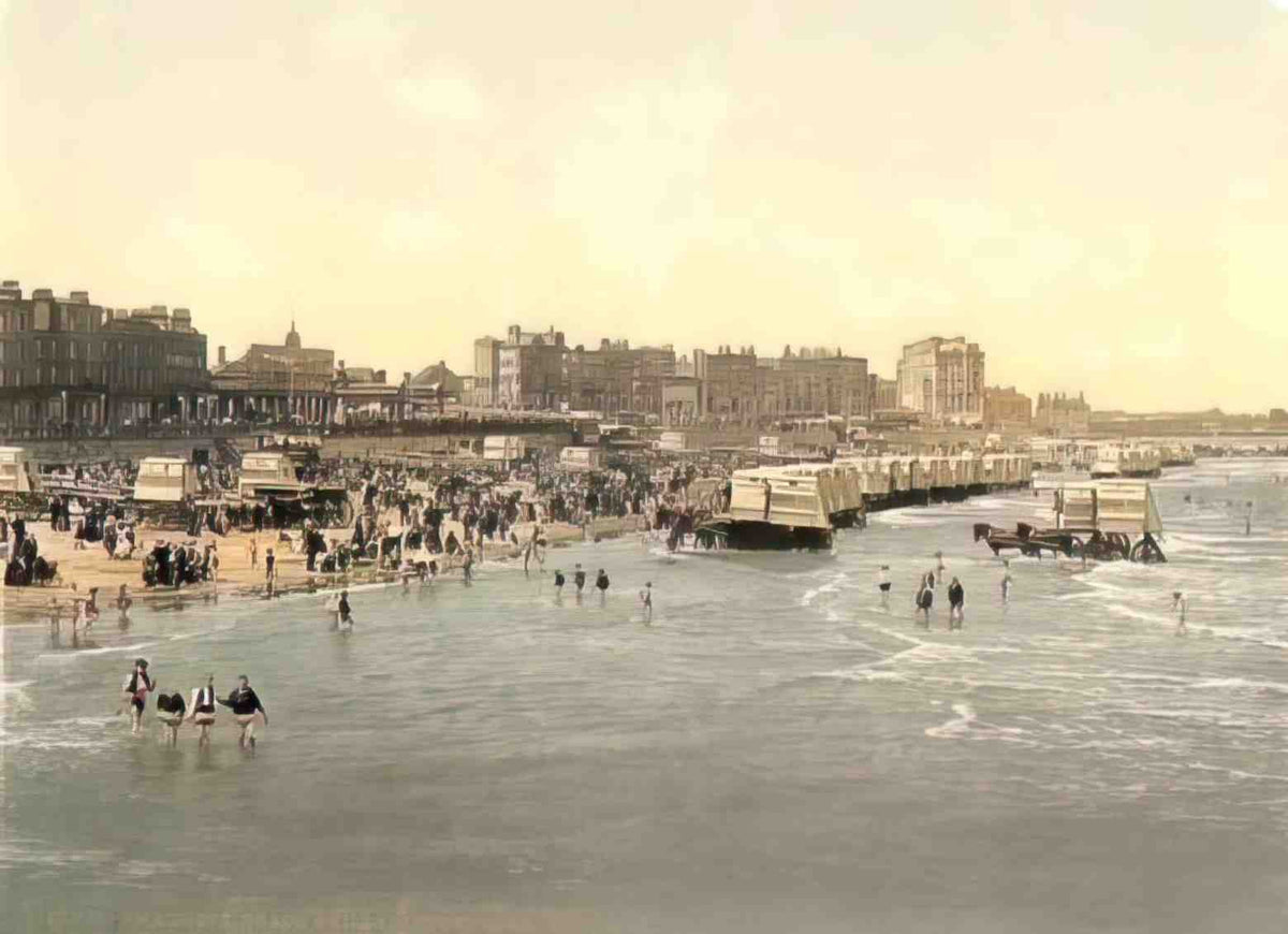Kent Margate Beach and Ladies Bathing Place Vintage A4 Photo Print