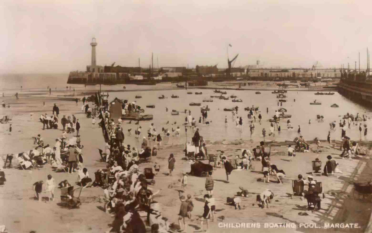 Kent Margate Childrens Boating Pool Vintage A4 Photo Print