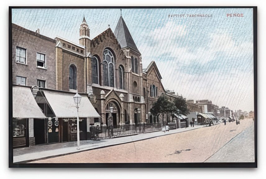 Kent Penge Baptist Tabernacle & Shops From Road Vintage A4 Photo Print
