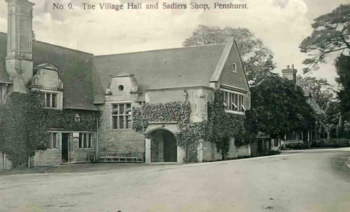 Kent Penshurst Village Hall and Sadlers Shop c1920 Vintage A4 Photo Print