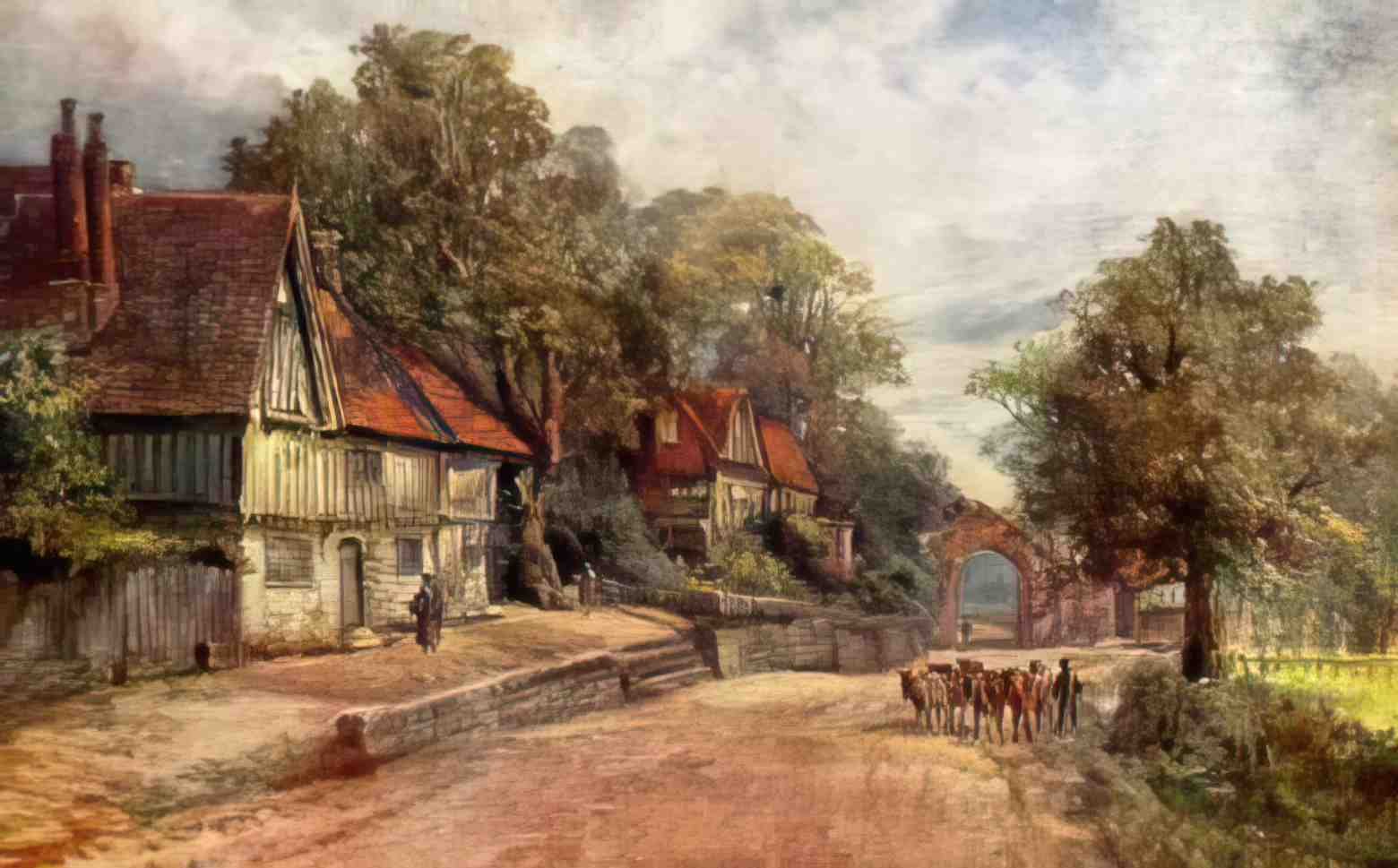 Kent Penshurst Village Vintage A4 Photo Print