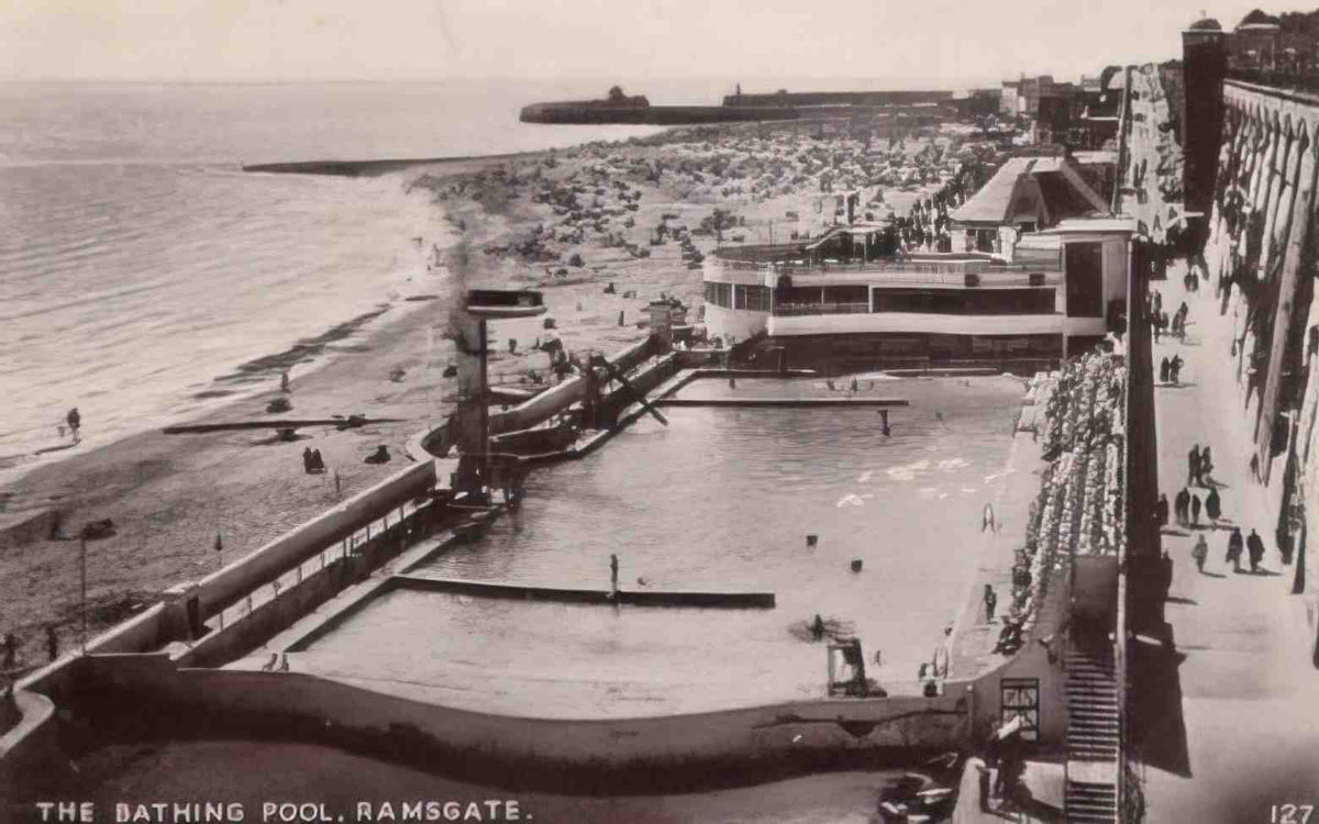 Kent Ramsgate Bathing Pool Vintage A4 Photo Print