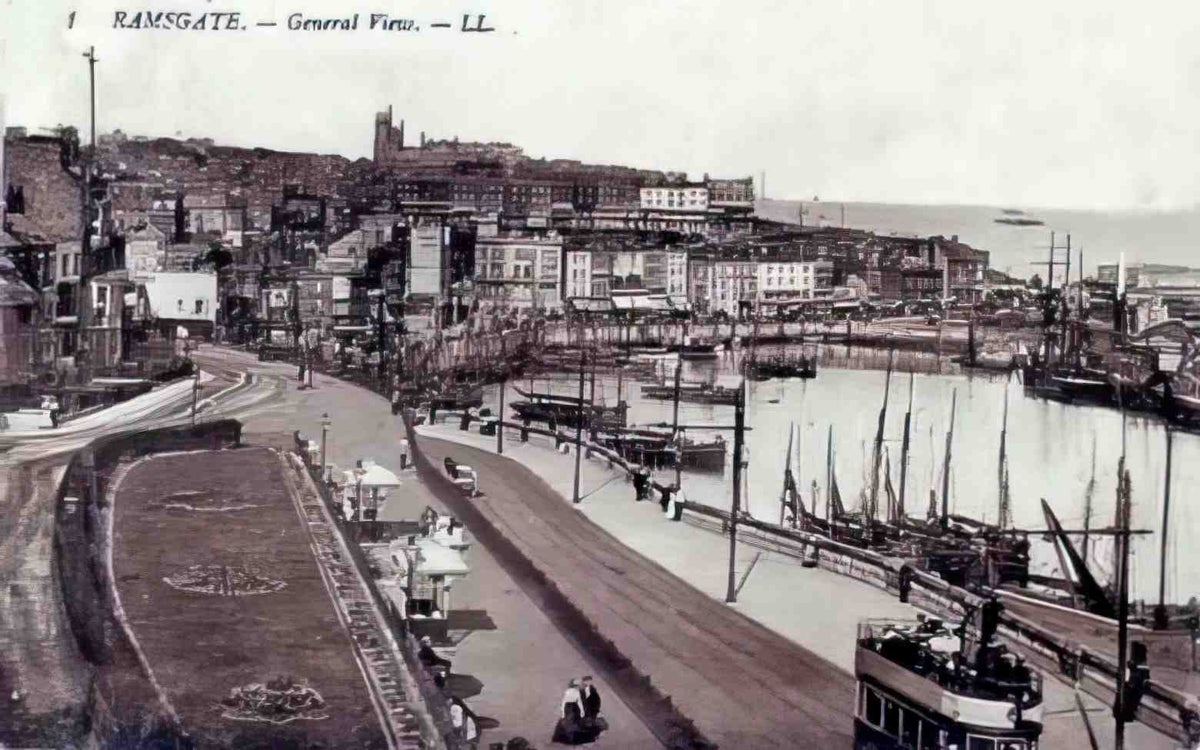 Kent Ramsgate General View 1910s Vintage A4 Photo Print
