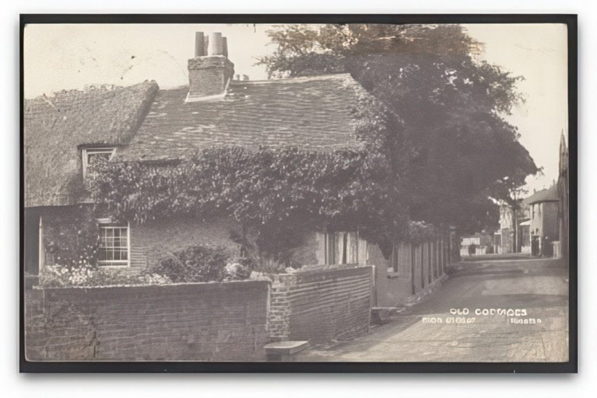 Kent Ramsgate Minster High Street Old Cottages Thatched Roof Vintage A4 Photo Print