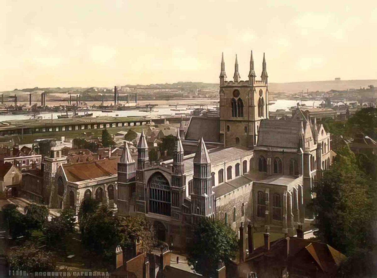 Kent Rochester Cathedral Vintage A4 Photo Print