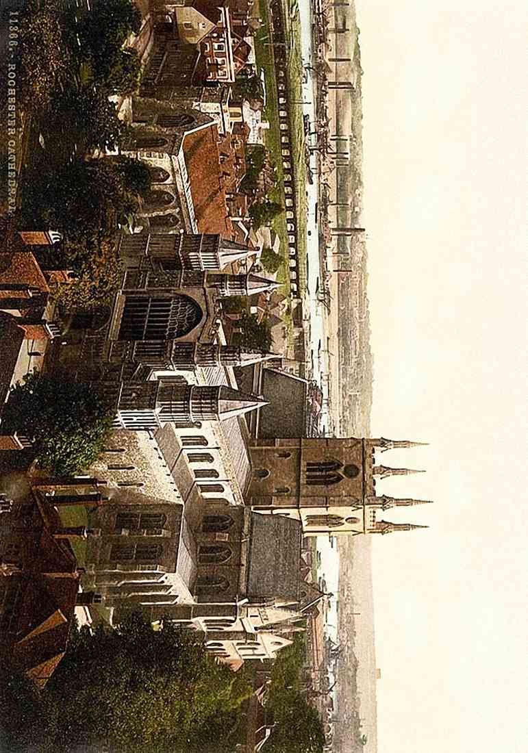 Kent Rochester Cathedral vintage old A4 Photo Print
