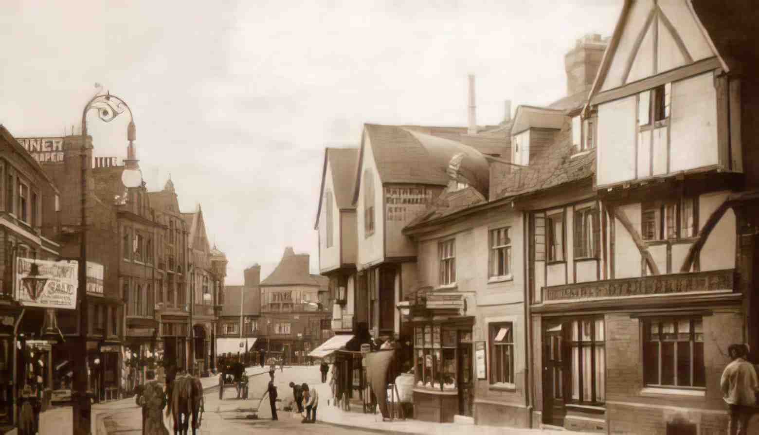 Kent Tonbridge High Street c1905 Vintage A4 Photo Print