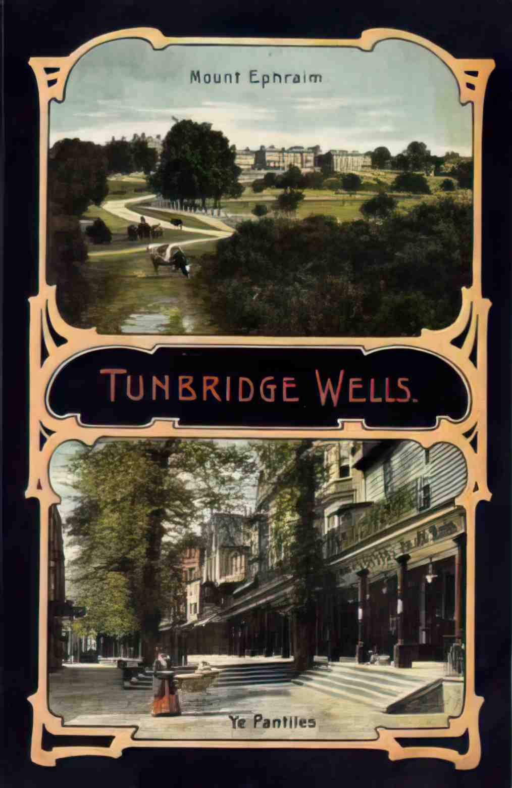 Kent Tunbridge Wells Mount Ephraim and Ye Pantiles Vintage A4 Photo Print