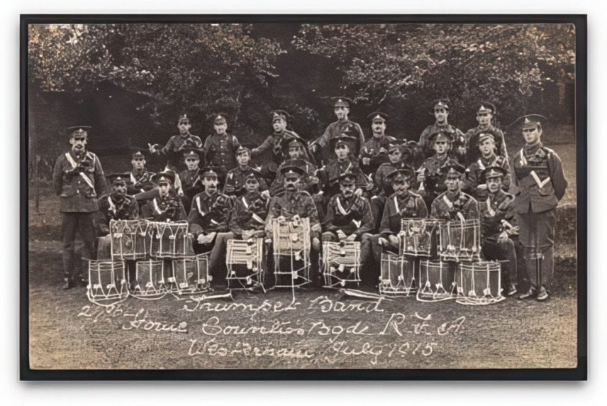 Kent Westerham Home Counties Brigade Rfa Trumpet Band 1915 Vintage A4 Photo Print