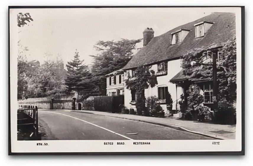 Kent Westerham Oxted Road Houses & Pub On Bend Vintage A4 Photo Print