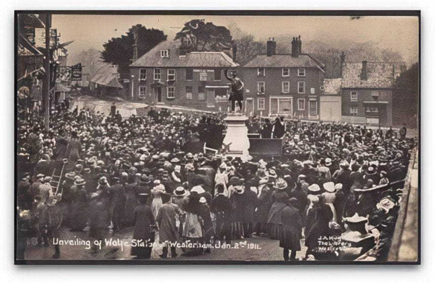 Kent Westerham Unveiling Wolfe Statue Jan 1911 Large Crowd Vintage A4 Photo Print