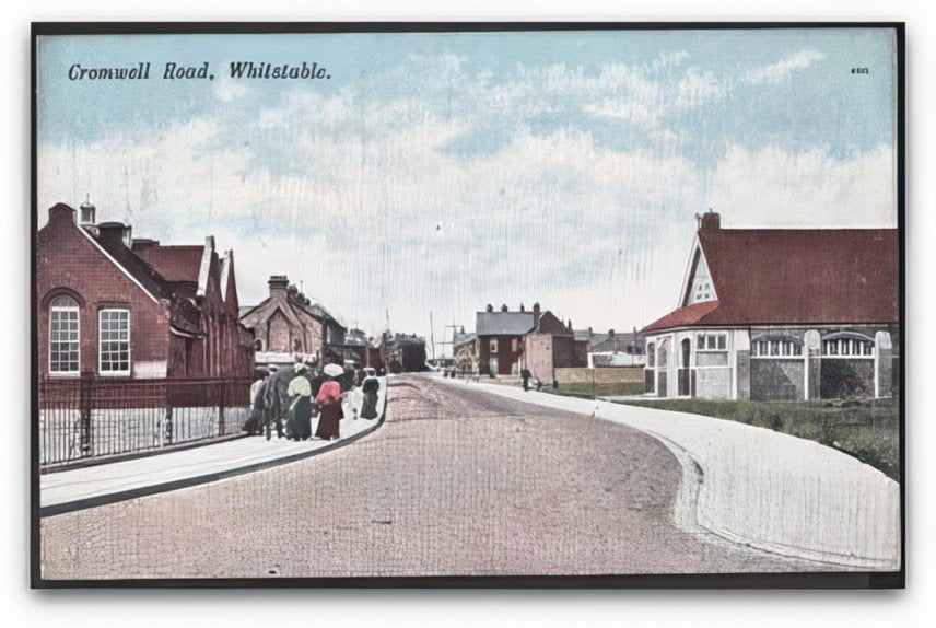 Kent Whitstable Cromwell Road Ladies Passing School Coloured Vintage A4 Photo Print