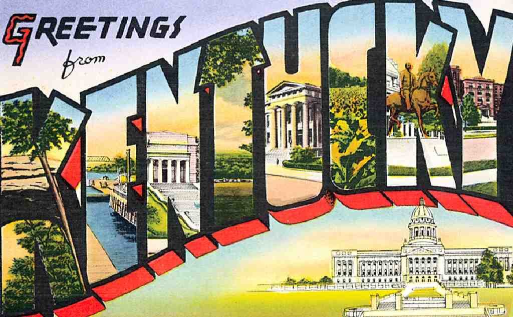 Kentucky Luggage Label Vintage A4 Photo Print