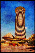 Kenya Africa 253009 Kenyatta Conference Centre, Nairobi A4 Limited Edition Watercolour Print