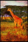 Kenya Africa 253031 Giraffa Camelopardalia Tippelskirchi A4 Limited Edition Watercolour Print