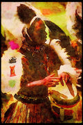 Kenya Africa 253077 Embu Drummer Dantu Tribe A4 Limited Edition Watercolour Print