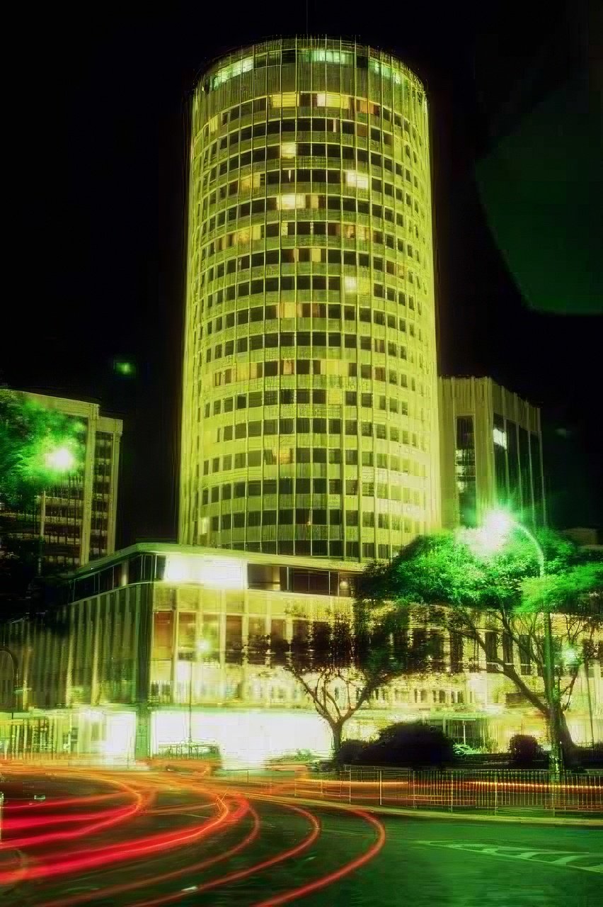 Kenya Honolulu Night Cityscape A4 Photo Print
