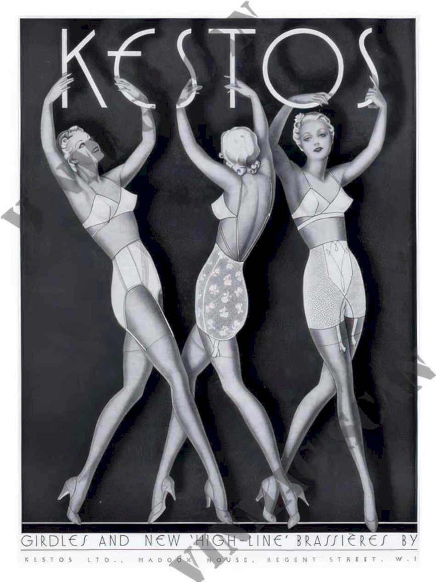 Kestos Lingerie 1920s Vintage Retro Advert Ads A4 Photo Print