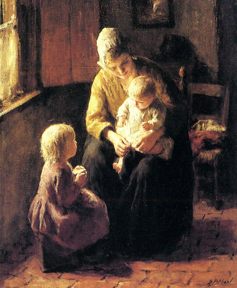 Kever Jacob Simon Hendrik Minding The Baby Art A4 Photo Print