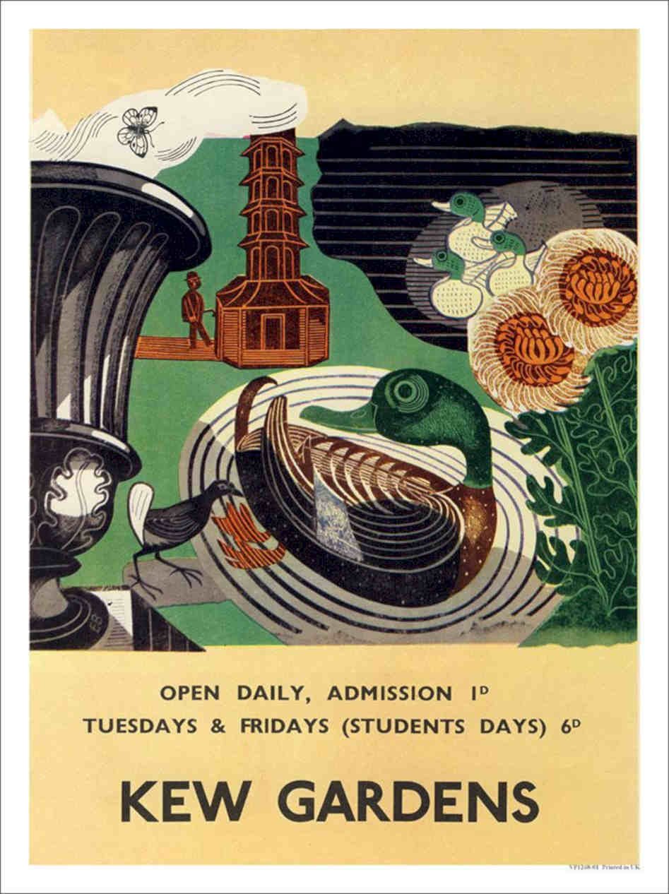 Kew Gardens London Vintage Retro Advert Poster A4 Photo Print
