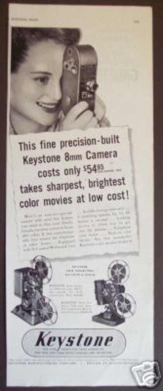 Keystone 8mm Camera Vintage Retro Advert Ads A4 Photo Print
