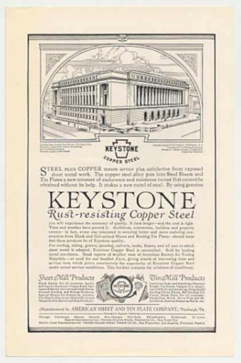 Keystone Building Rust Vintage Retro Advert Ads A4 Photo Print