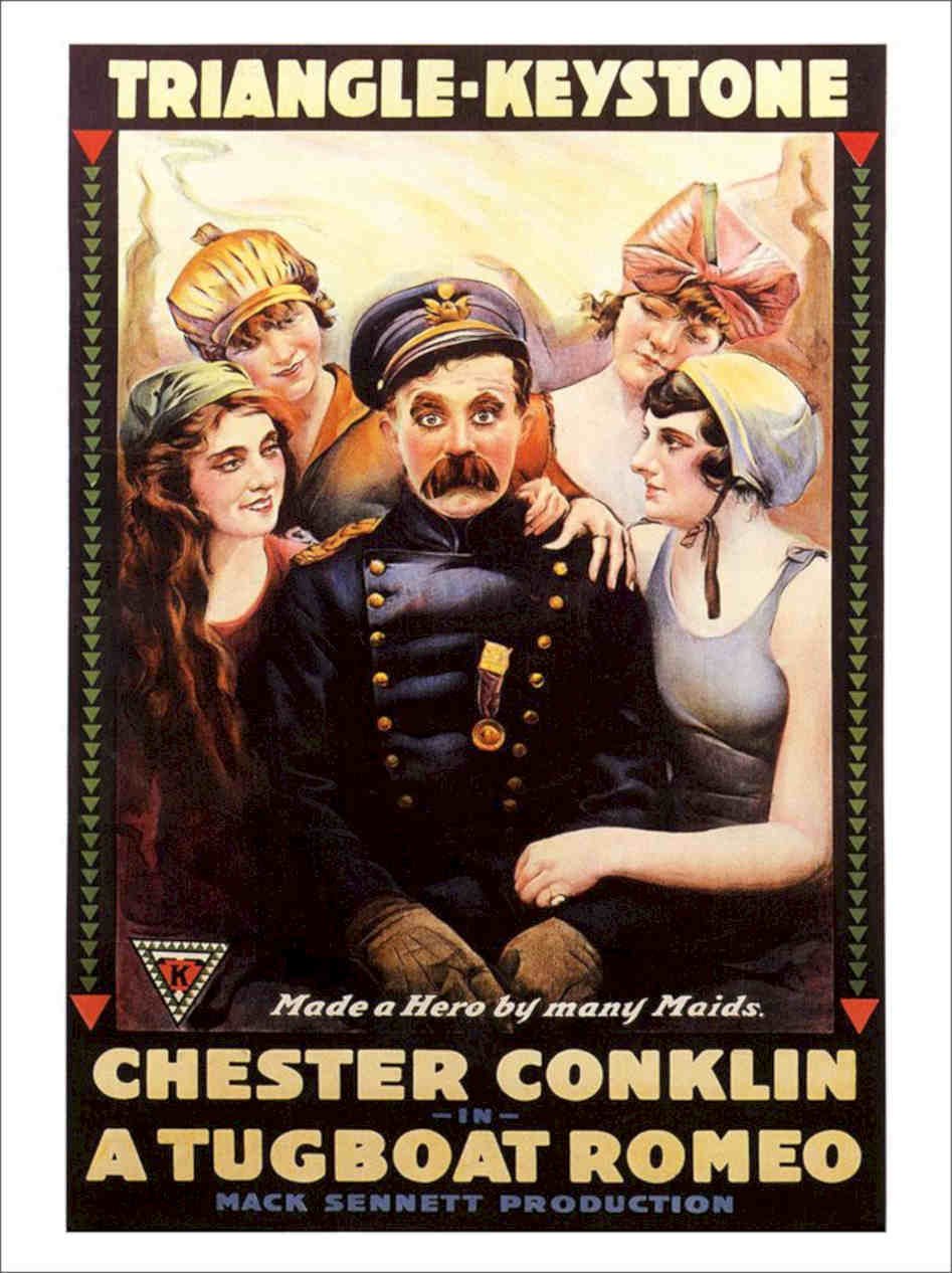 Keystone Tugboat Romeo Silent Comedy Movie Poster 1916 Vintage Retro Advert Pos