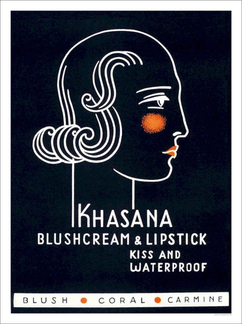 Khasana Blushcream And Lipstick Vintage Retro Advert Poster A4 Photo Print