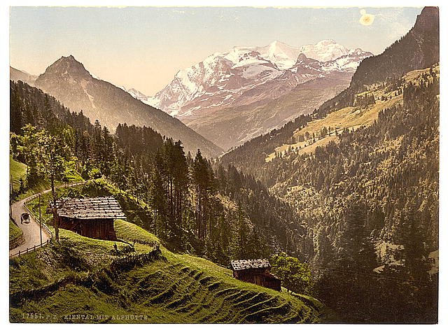 Kienthal and Alpine hut Bernese Oberland Vintage A4 Photo Print