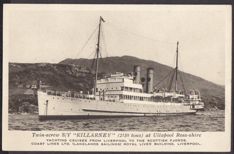 Killarney At Ullapool Ross Shire Yachting Cruise Liverpool Vintage A4 Photo Print