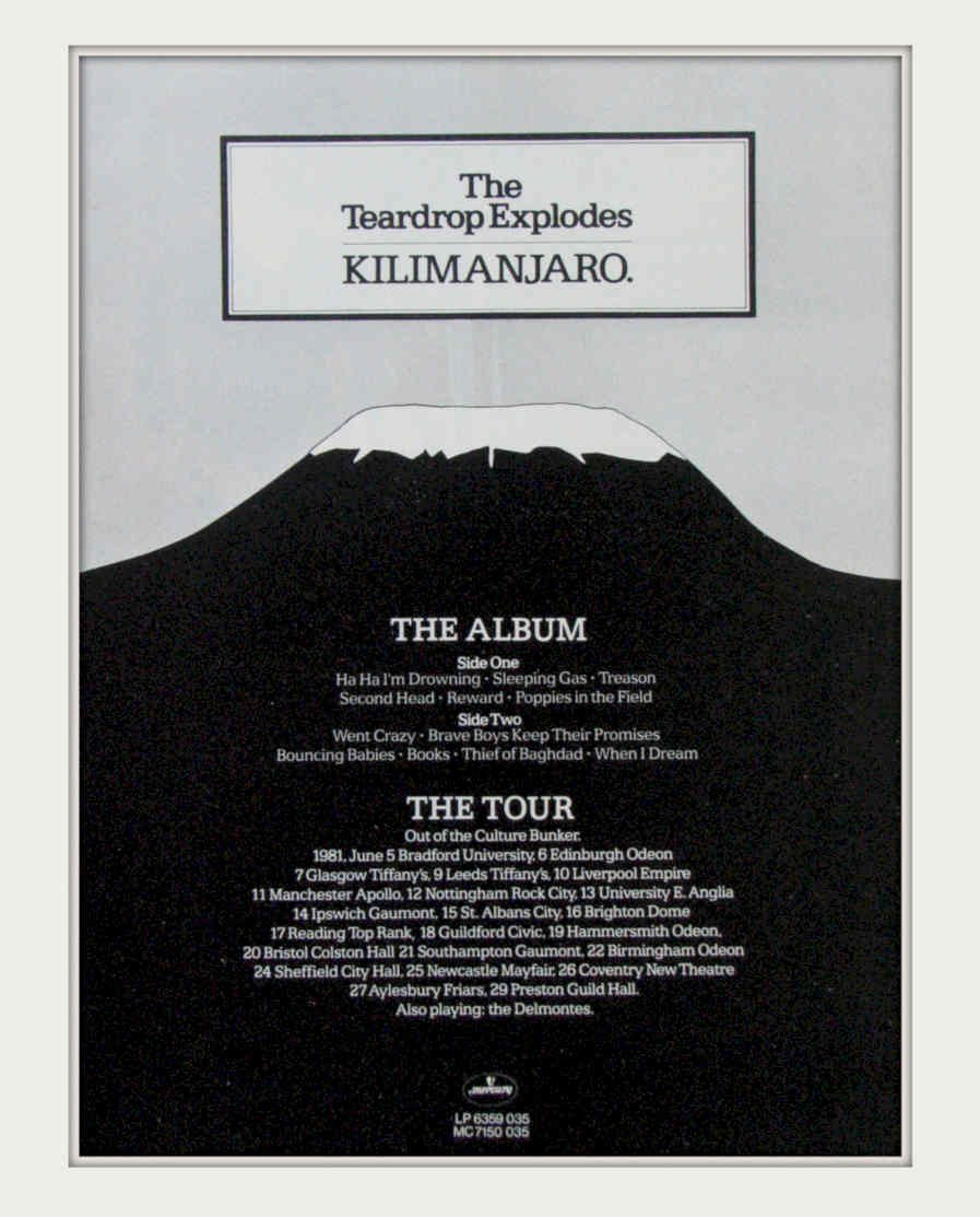 Kilmanjaro Concert Poster Vintage Retro Advert Poster A4 Photo Print