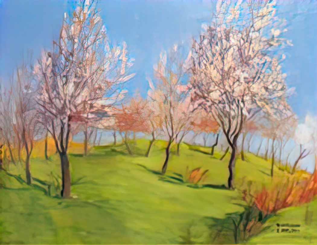 Kimon Loghi blooming apple trees Art A4 Photo Print UK