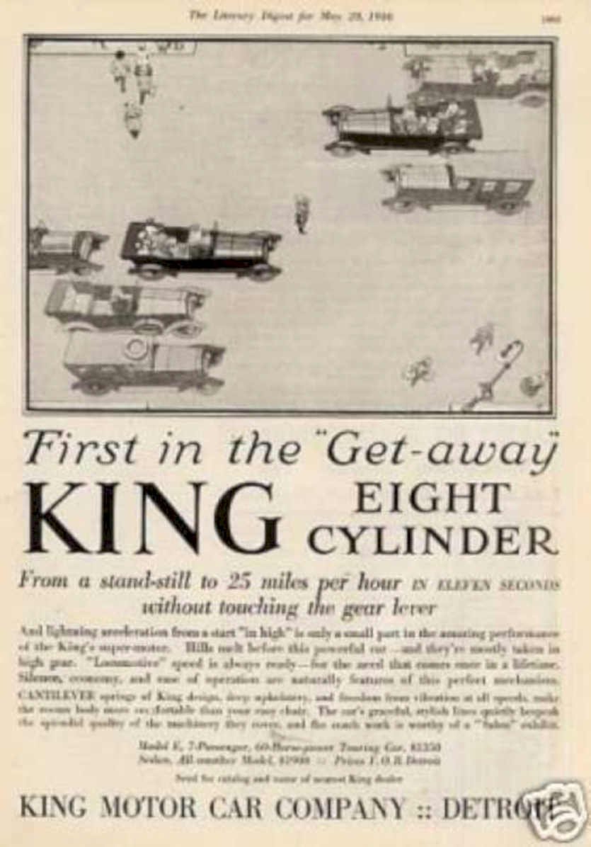 King Eight Cylinder Vintage Retro Advert Ads A4 Photo Print