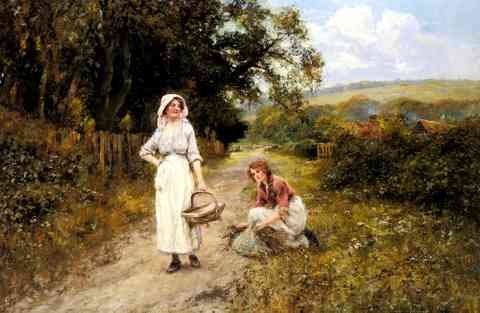 King John Yeend Faggot Gatherers On A Path A4 Photo Print