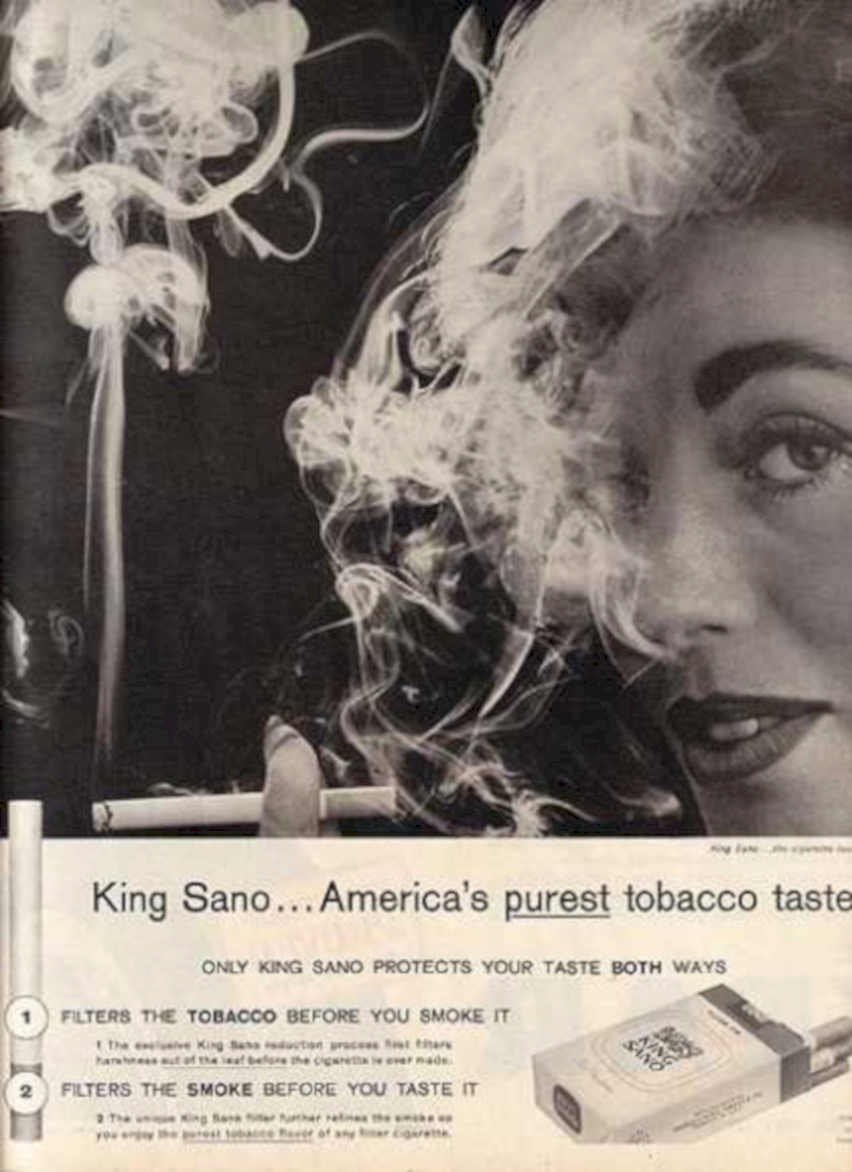 King Sano Cigarette Vintage Retro Advert Ads A4 Photo Print