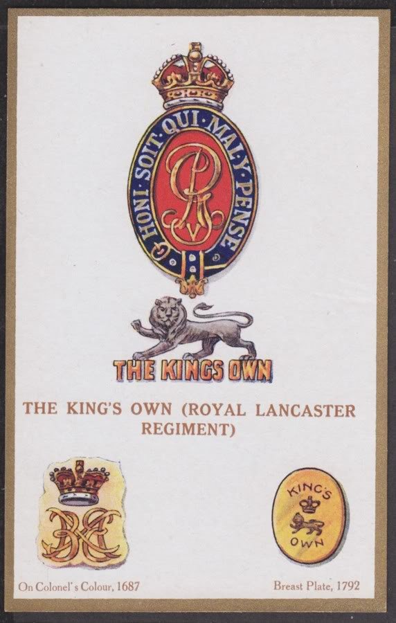 King s Own Royal Lancaster Regiment Badge Art Vintage A4 Photo Print