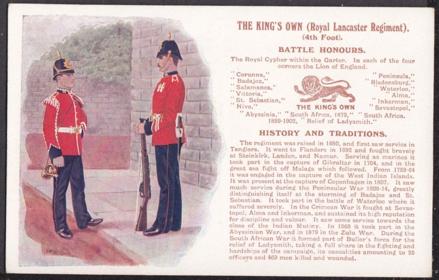 King s Own Royal Lancaster Rgt History & Traditions Vintage A4 Photo Print