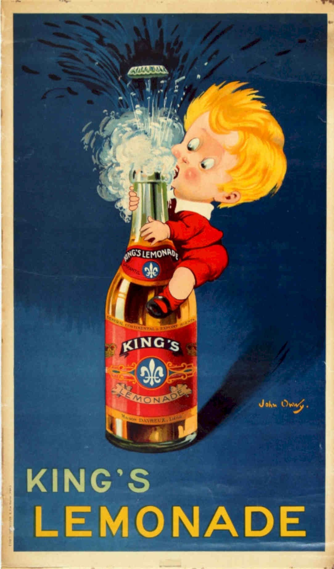 Kings Lemonade Child Vintage Retro Advert Poster A4 Photo Print