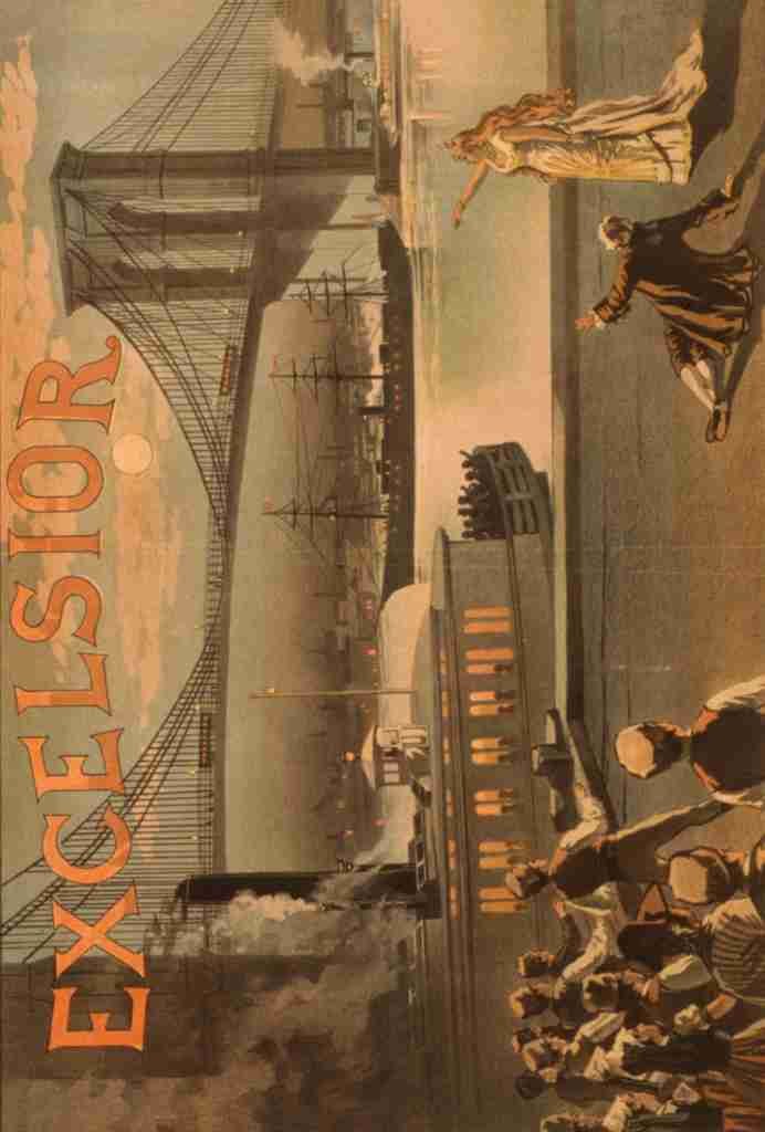 Kiralfy Imre 1845 1919 Poster c1884 Excelsior Brooklyn Bridge A4 Photo Print