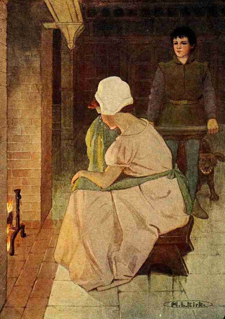Kirk Maria The Princess & the Curdie 1908 Girl weeping by the fire A4 Photo Print