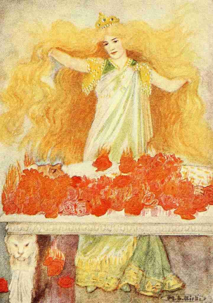 Kirk Maria The Princess & the Curdie 1908 Hair like sunset A4 Photo Print
