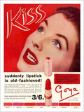 Kiss Lipstick Vintage Retro Advert Poster A4 Photo Print