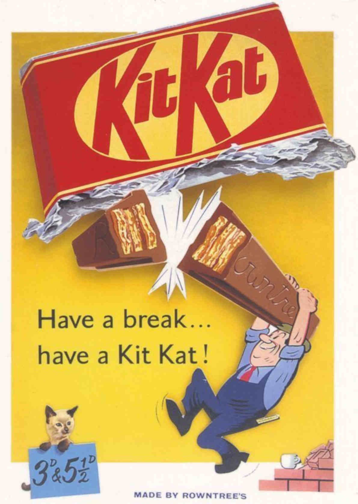 Kit Kat Break Vintage Retro Advert Poster A4 Photo Print