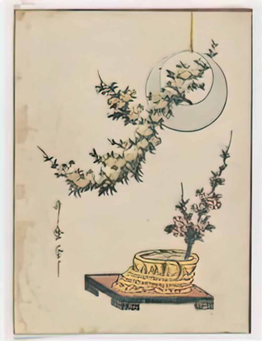 Keisai Eisen butterfly and gourd Art A4 Photo Print