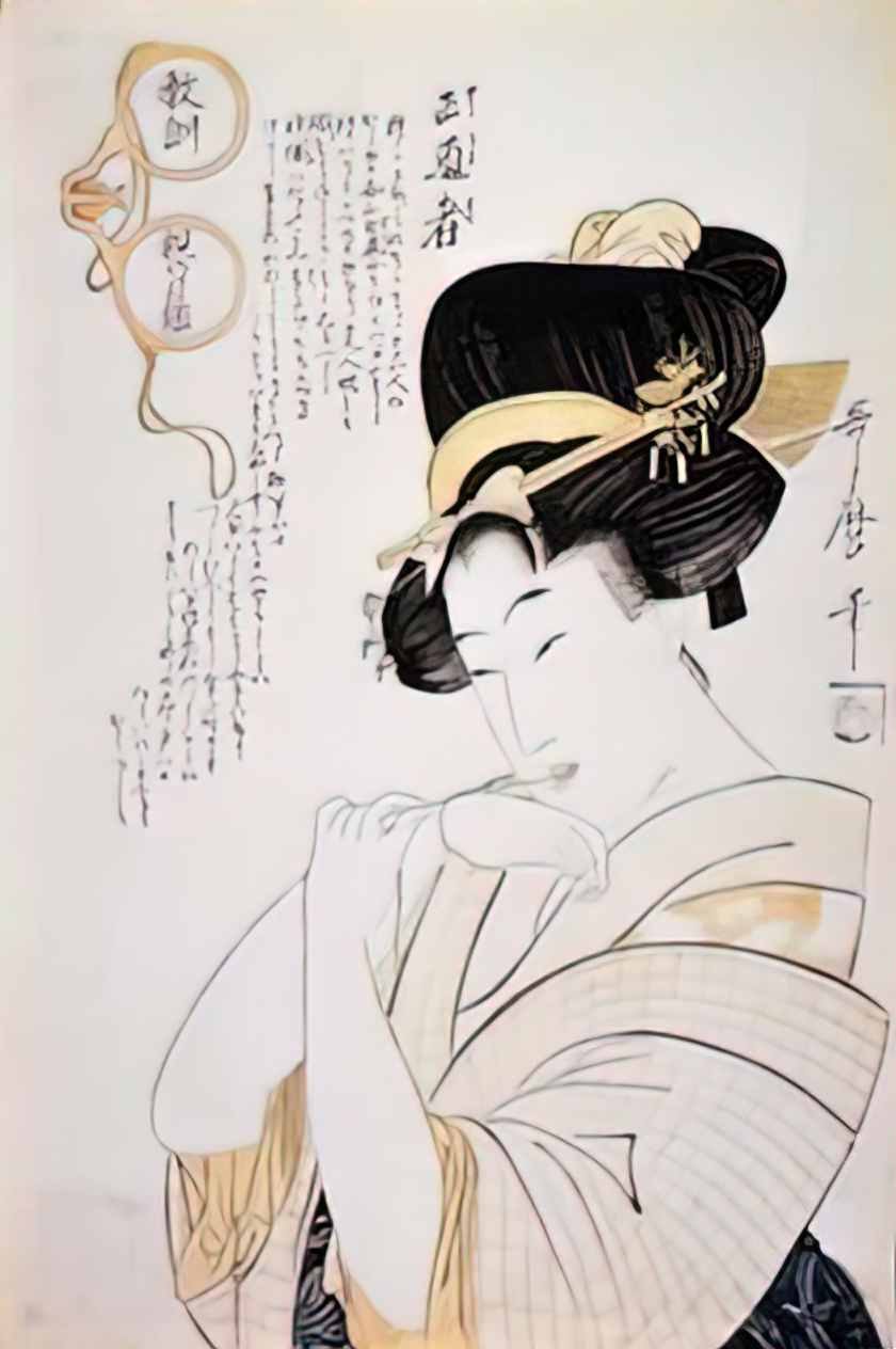 Keisai Eisen shunga scroll 18381 Art A4 Photo Print