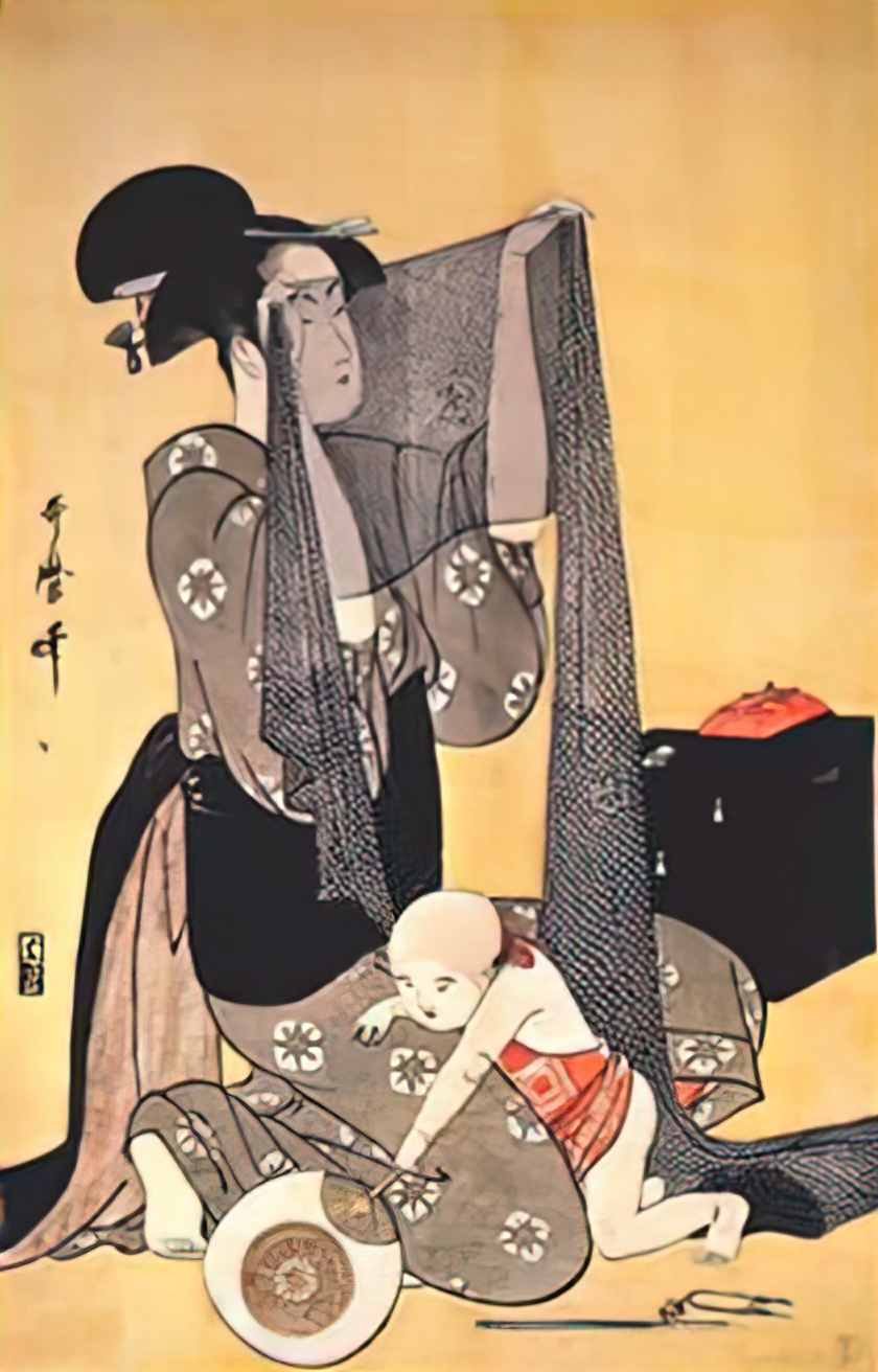 Keisai Eisen the third month cherry blossoms in naka no ch1 Art A4 Photo Print