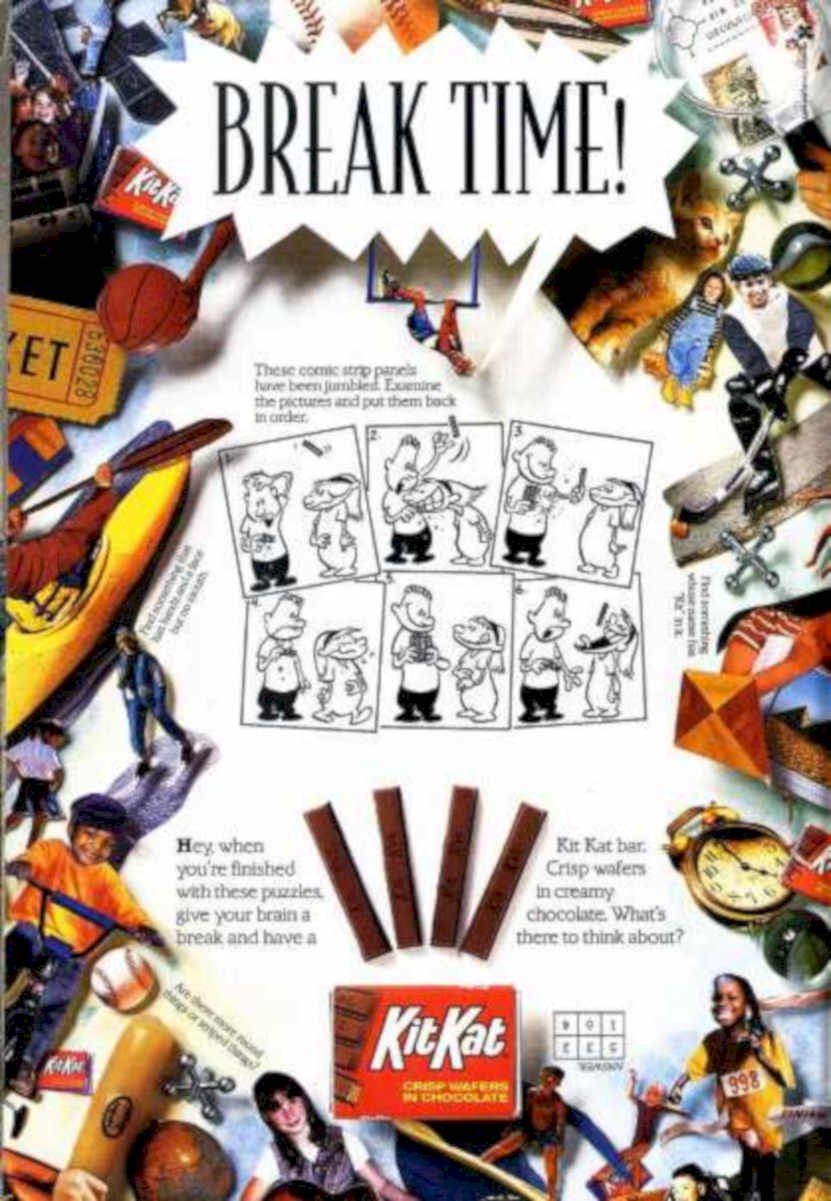 Kitkat Break Time Vintage Retro Advert Ads A4 Photo Print